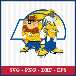 Taz and Bugs Kriss Kross Los Angeles Rams  Svg, NFL Svg, Eps Dxf Png Digital File