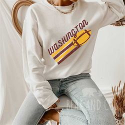 Vintage Washington Football Crewneck Sweatshirt, Retro Washington Football Shirt, Men's and Women's Sweatshirt, Throwbac
