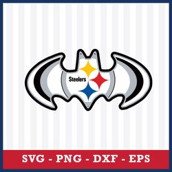 Batman Pittsburgh Steelers Svg, Pittsburgh Steelers Svg, NFL Svg, Eps Dxf Png Digital File