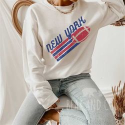 Vintage New York Crewneck Sweatshirt, Retro New York Football Shirt, Mens and Womens Sweatshirt, Throwback New York Swea