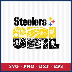 Steelers Girl Svg, Pittsburgh Steelers Svg, NFL Svg, Eps Dxf Png Digital File