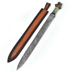 Medieval Roman Damascus Steel Gladiator Spatha Sword, Viking Sword, Exotic Sword