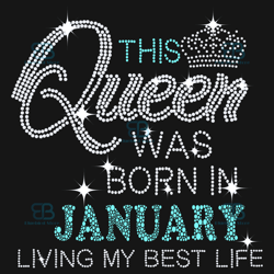 This Queen Was Born In January Svg, Birthday Svg, Birthday Queen Svg, January Birthday Svg