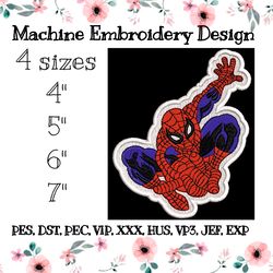 Embroidery design Spiderman jumping