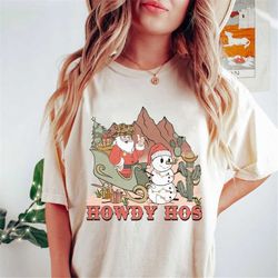 Howdy Hos T-Shirt, Country Christmas T-Shirt, Ugly Sweater Party, Holiday T-Shirt, Western Christmas Shirt, Cowboy Santa