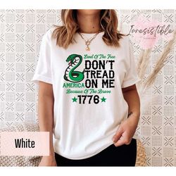 Dont Tread On Me 4th of July T-Shirt, Land Of The Free America Shirt, American Patriot Shirt, Independence Day Gift, Bra