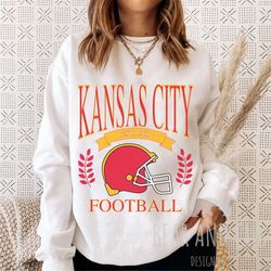 Vintage Style Kansas City Football Sweatshirt, Chiefs Crewneck, Kansas City Football, Chiefs Sweatshirt, Kansas City Cre