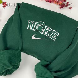 Nike Michigan State Spartans Embroidered Sweatshirt, NCAA Embroidered Sweater, Michigan State Shirt, Unisex Shirts