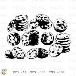 Cookies Svg Silhouette Cricut files Clipart Png Templates Dxf