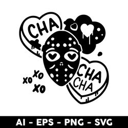 Cha Cha Svg, Candy Hearts Svg, Valentine Svg, Valentine's Day Svg, Png Dxf Eps File - Digital File