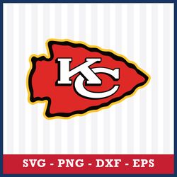 Logo Chiefs Svg, KC Chiefs Svg, NFL Svg, Eps Dxf Png Digital File