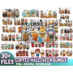 Halloween Coffee Png Bundle, Halloween Boo Coffee Png, Villains Latte, Fall latte png, Horror Movie Inspired Coffee Inst