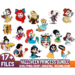 17 Files Disney Princess Halloween Bundle SVG, Princess Halloween SVG,Halloween Pumpkin Svg, Instant download, High qual