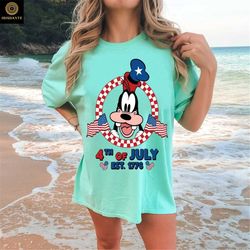 Disney Goofy Checkered 4th Of July Shirt, Disney 4th of July America Flag Shirt, Goofy Checkered 4th of July Patriotic S