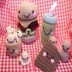 Sale - Amigurumi Crochet Snack Food Pattern Set Digital Download
