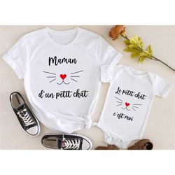 Mom Of A Little Cat, Mom And Me, Mom And Baby, Duo T-Shirt, Family T-Shirt, Mom And Me Shirt, Mom Shirt