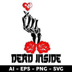 Dead Inside Anime Svg, Skenleton Love Svg, Skenleton Svg, Png Dxf Eps File - Digital File