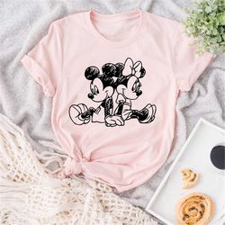 Vintage Mickey and Minnie Shirt, Mickey Sketch, Minnie Sketch, Vintage Mickey Minnie, Disney Family Vacation, Disney Kid