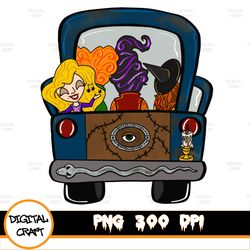 Witches Truck Png, Witch Truck Door Hanger, Halloween Truck, Door Hanger Png, Halloween