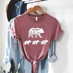 Custom Mama Bear Childs Shirt, Mothers Day Tee, Mom Shirt With Kids Name, Personalized Mama Outfit, Christmas Shirt, Fam