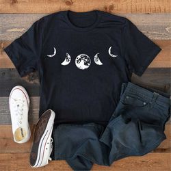 celestial shirt moon t shirts moon graphic t shirt moon phase astrology astronomy shirt, garment dyed, boho, oversized,