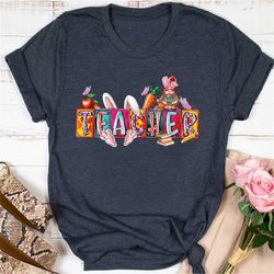 Teacher Easter Bunny Shirt, Easter Day Shirt, Teacher Bunny Shirt, School T-Shirt, Teacher Gift Shirts