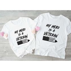 Veterans Day Shirt, My Hero Is a Veteran Mommy Is My Hero, American Flag Shirt, Army Family Shirts, Toddler Veteran Shir
