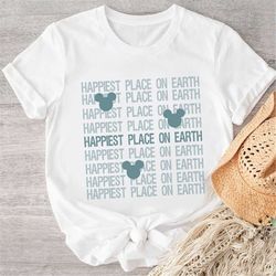 Distressed Graphic Happiest Place on Earth Shirt, Mouse Ears Shirt ,Magical Place Shirts, Theme Park Shirt Retro Vacatio