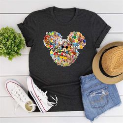 All Disney Characters Inside Mickey Head T-Shirt, Mickey Mouse Shirt, Vacation Shirt, Disney Trip Gift Tee
