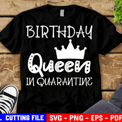 Quarantine Queen Svg, Funny Svg, Kids Svg, Birthday Party, Baby Girl Shirt Svg, Social Distancing Svg Cut Files