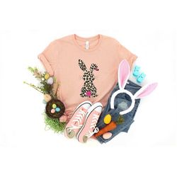 Happy Easter T-Shirt, Happy Easter Leopard Bunny Shirt, Easter Bunny Shirt, Cute Easter Shirt, Easter Matching t-shirts,