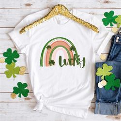 Lucky Rainbow St. Patricks Day T-Shirt, St Patty Day Shirt, Leaf Clover Shirt, Happy Saint Patricks Day tshirt, Lucky Ir