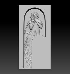 3D STL Model for CNC file Tombstone Girl Praying
