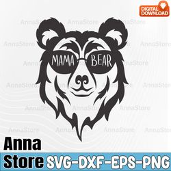 Mama Bear Head with Glasses Svg,Mama Bear and Four Cubs Mother's Day Svg,Mama Bear Mom Life Libbey Wrap Svg,Mama Bear Sv