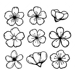 Cherry Blossom SVG, PNG, PDF, Sakura SVG, Flower SVG
