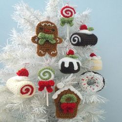 Amigurumi Crochet Christmas Sweets Ornament Pattern Set Digital Download
