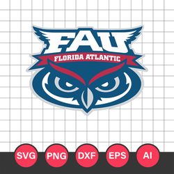 Florida Atlantic Owls Logo Svg, Florida Atlantic Owls Svg, Florida Atlantic Owls Cricut Svg, NCAA Logo Svg File