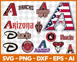 Arizona Diamondbacks SVG Bundle, Arizona Diamondbacks Logo SVG Bundle, MLB Football Teams DXF SVG PNG EPS