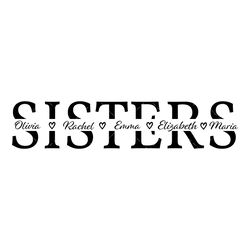 Sisters SVG, PNG, PDF, Sisters split name frame SVG