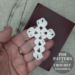 crochet cross pattern, christening favors, crochet bookmark cross baptism, crochet keychain cross, crochet easter cross.