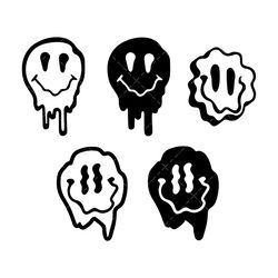 Melted Face SVG, PNG, PDF, Happy Face Drip SVG