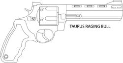 TAURUS RAGING BULL Hand Gun LINE vector file laser engraving, cnc router, cutting, engraving, cricut, vinyl cutting file