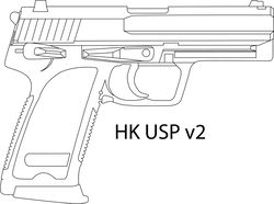 HK USP v2 Hand Gun LINE ART  vector file laser engraving, cnc router, cutting, engraving, cricut, vinyl cutting file