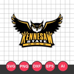 Kennesaw State Owls Svg, Kennesaw State Owls Svg, Kennesaw State Owls Cricut Svg, NCAA Logo Svg Digital File
