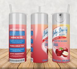 Baby Daddy Apple Tumbler Png, Baby Daddy 20oz Skinny Tumbler Template Png, Sublimation Warp