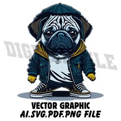 PUG AI.PDF.SVG.PNG DOWNLOAD DIGITAL File Vector Design