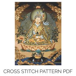 Padmasambhava Guru Rinpoche Cross Stitch Pattern | Religion Cross Stitch | Buddhism Cross Stitch | Embroidery | DIY