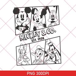 Mickey & Co 1928 PNG, Retro Vintage Disney 2023 PNG, Retro Mickey And Co, Disneyworld PNG, Family Mickey And Friends PNG