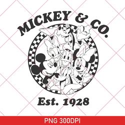 Mickey & Co PNG, Vintage Mickey Mouse PNG. Mickey And Friends PNG. Mickey And Minnie Digital. Retro Mickey And Co PNG.