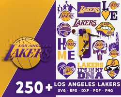 250 Lakers Bundle Svg, Sport Svg, Los Angeles Lakers Svg,Los Angeles Lakers SVG, Los Angeles Lakers Logo Vector, LA Lake